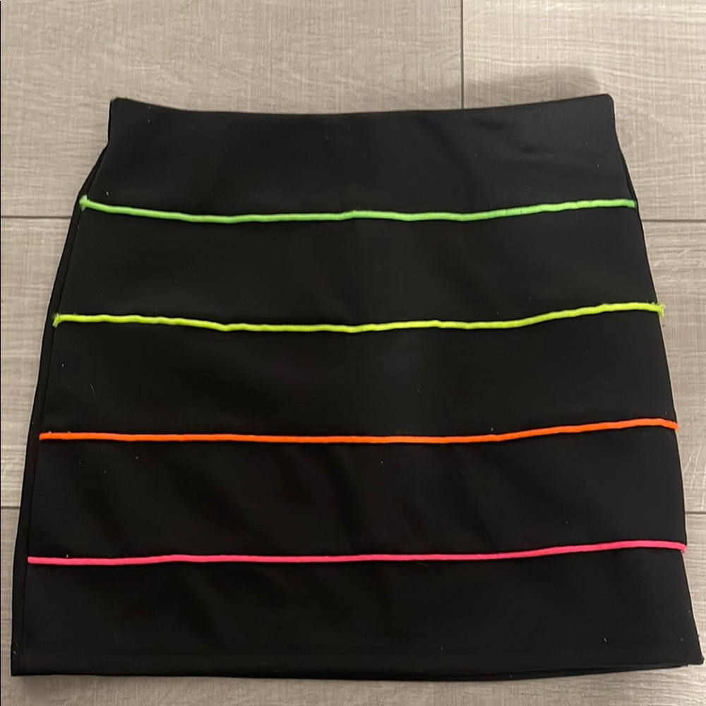 Black Skirt with Neon Stripes